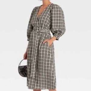 A New Day Plaid Wrap Dress